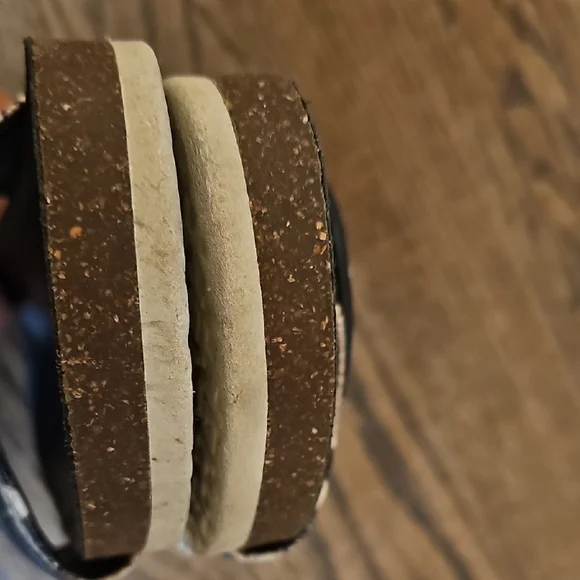 Tory Burch Leigh Slide Sandals Black and Brown Snake Print - Picture 8 of 13